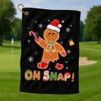 Oh Snap Gingerbread Christmas holiday  Golf Towel thumb 1