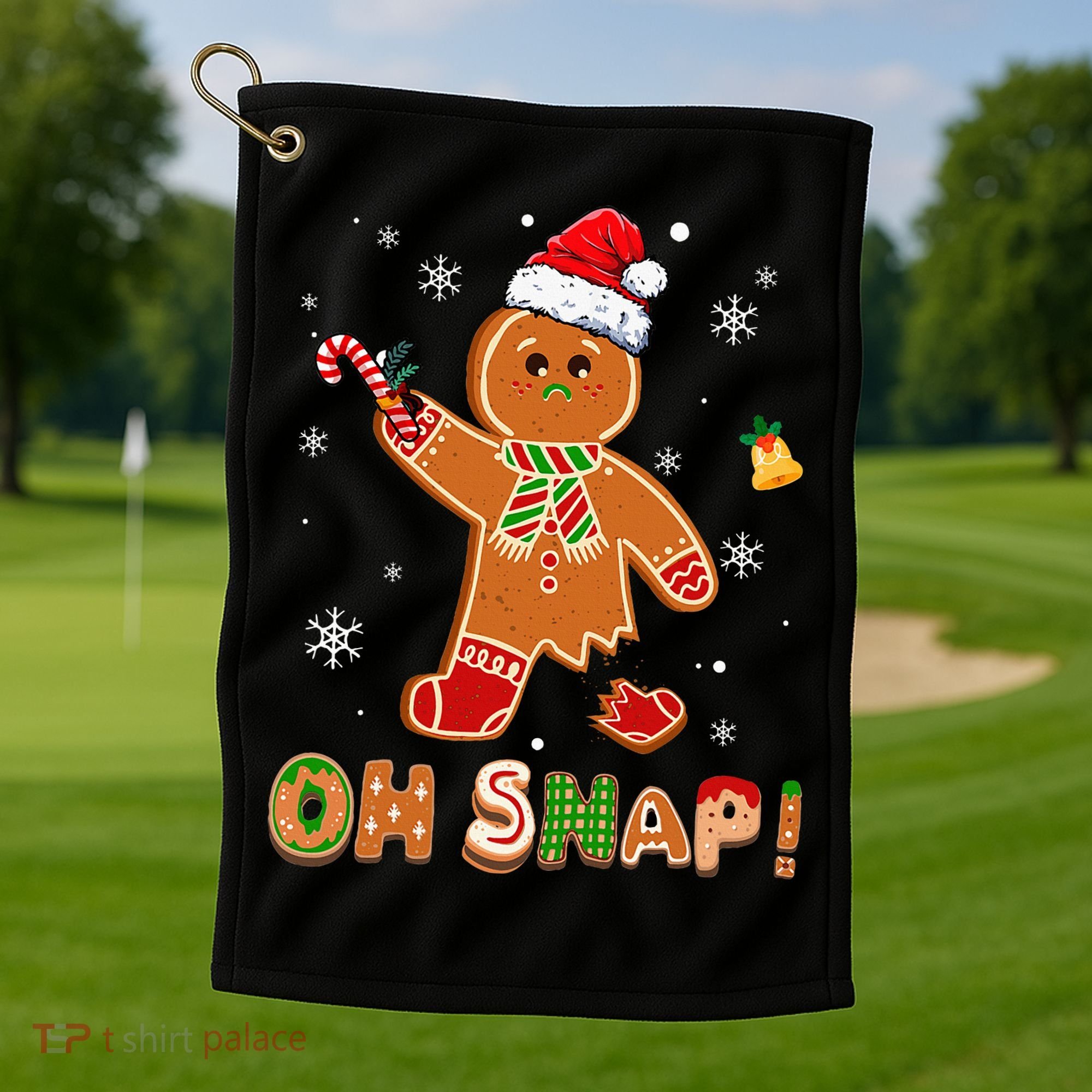 Oh Snap Gingerbread Christmas holiday  Golf Towel