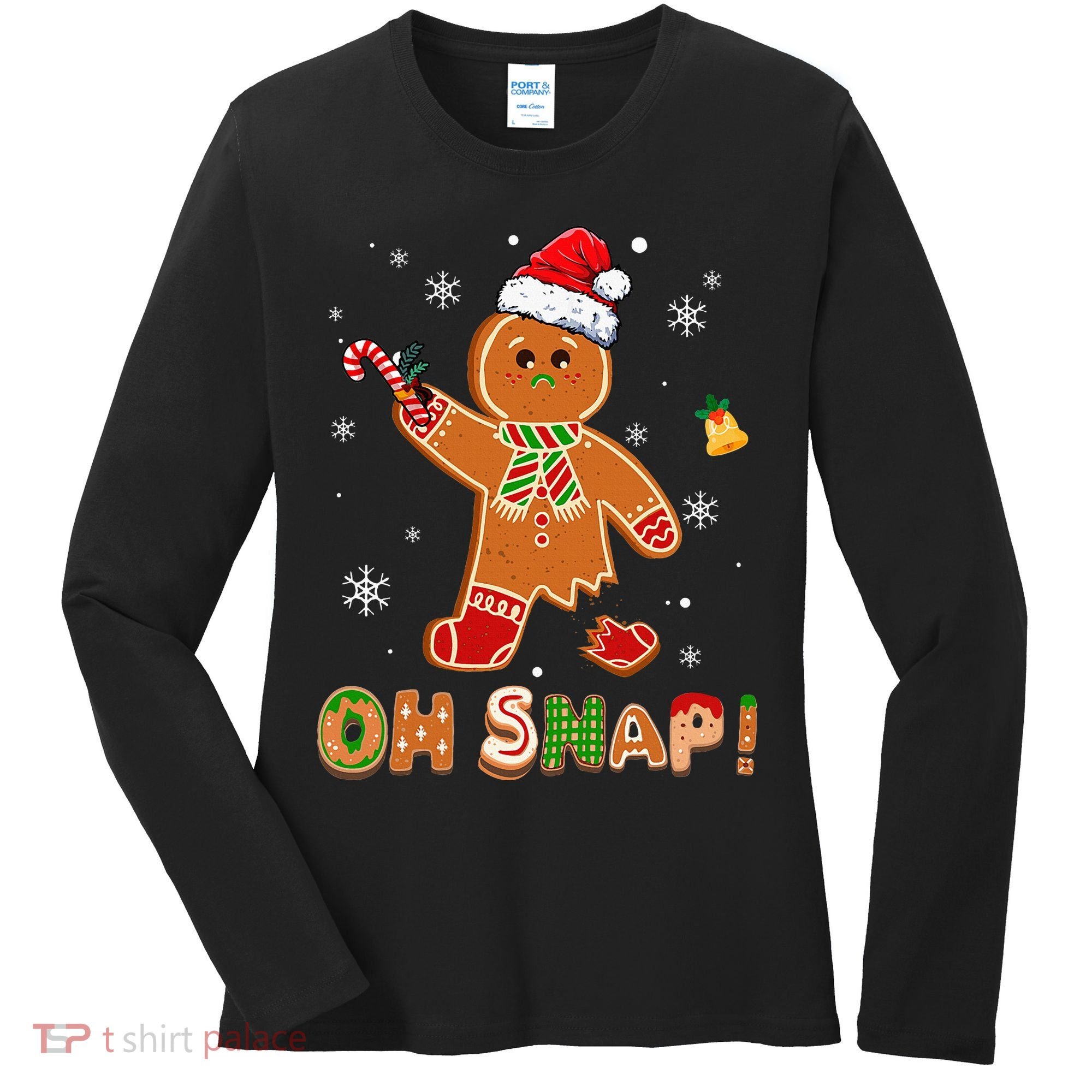Oh Snap Gingerbread Christmas holiday  Women's Long Sleeve Shirt