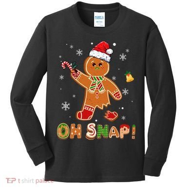 Oh Snap Gingerbread Christmas holiday  Kids Long Sleeve Shirt