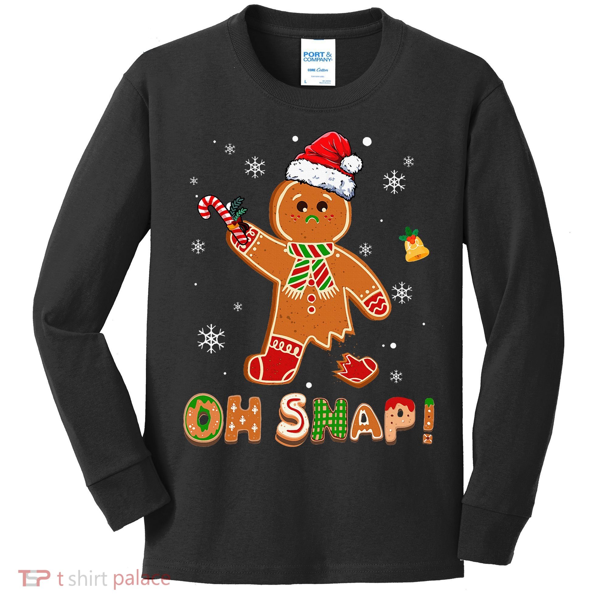 Oh Snap Gingerbread Christmas holiday  Kids Long Sleeve Shirt