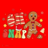 Oh Snap Gingerbread Man Funny Christmas Xmas Santa Hat thumb 1