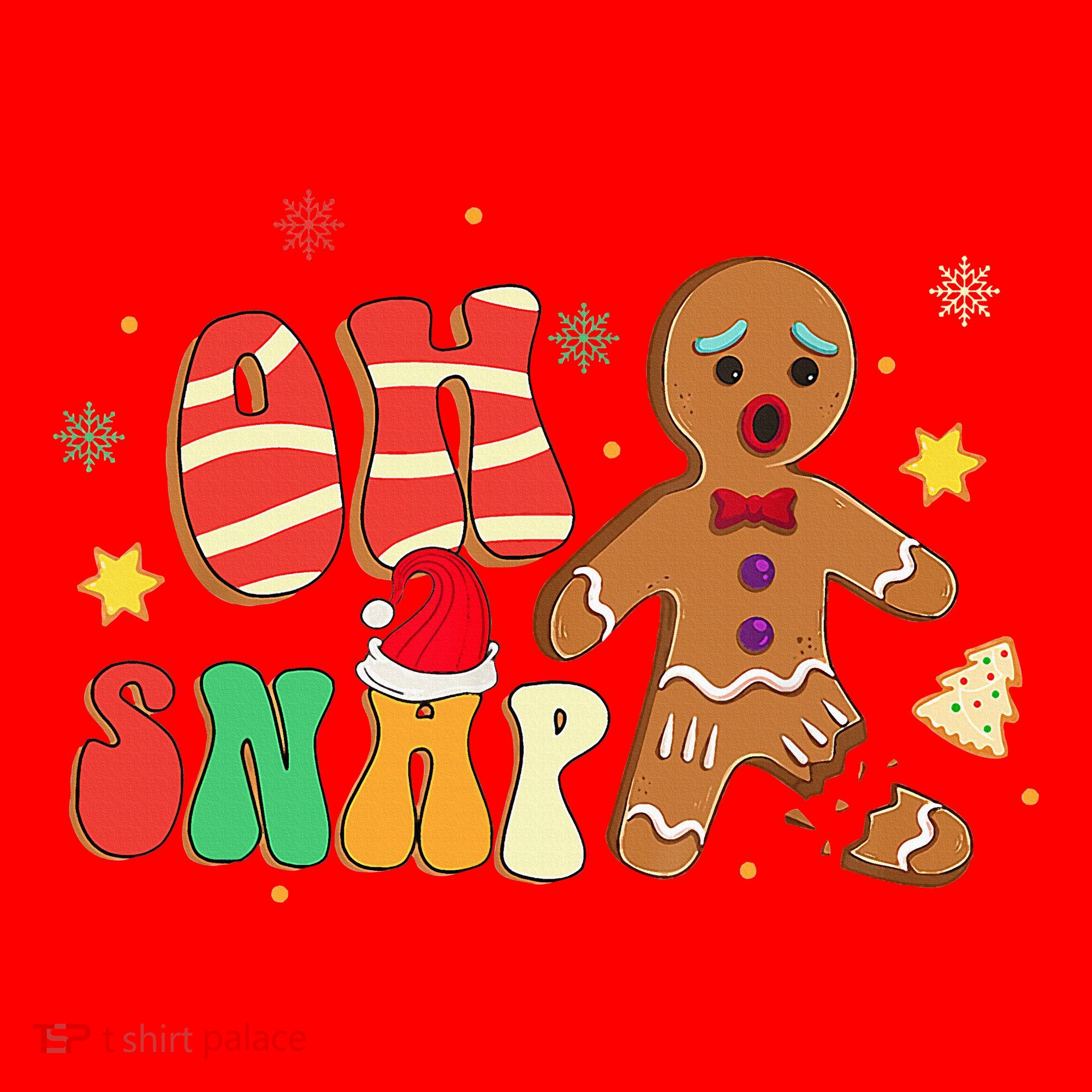 Oh Snap Gingerbread Man Funny Christmas Xmas Santa Hat