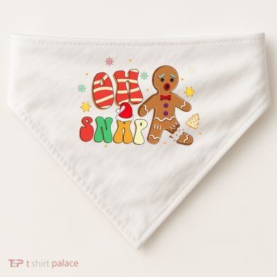 Oh Snap Gingerbread Man Funny Christmas Xmas USA-Made Doggie Bandana
