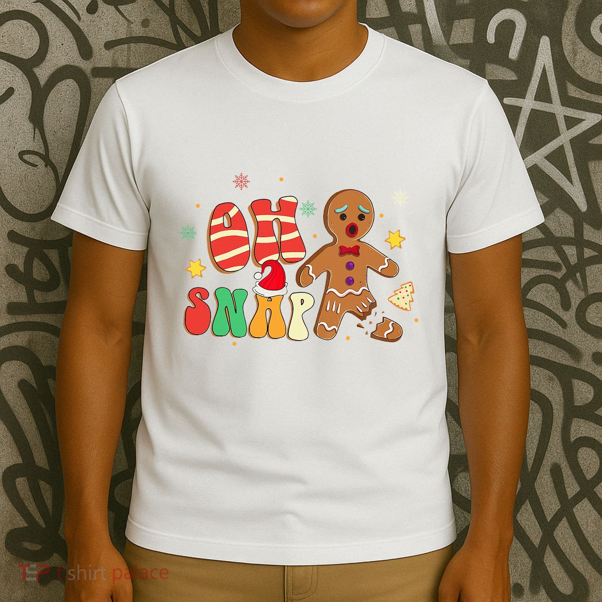 Oh Snap Gingerbread Man Funny Christmas Xmas T-Shirt