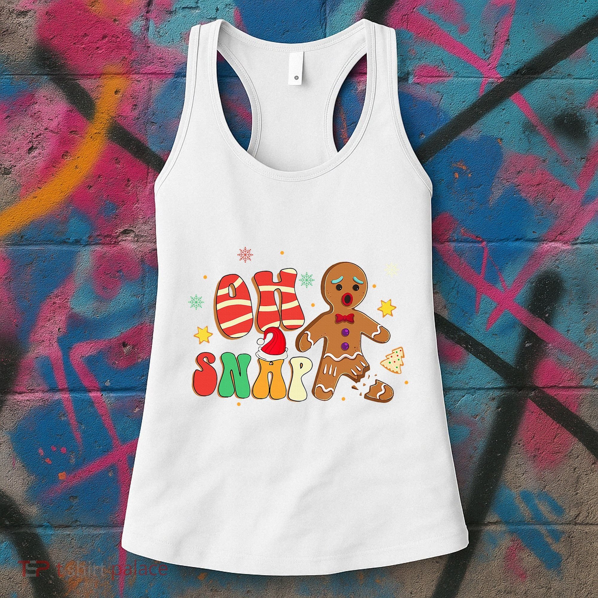 Oh Snap Gingerbread Man Funny Christmas Xmas Women's Tank Top