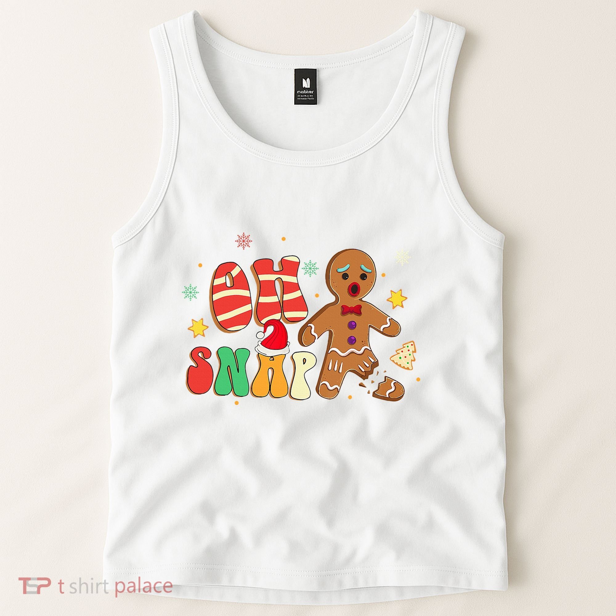 Oh Snap Gingerbread Man Funny Christmas Xmas Tank Top