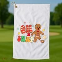 Oh Snap Gingerbread Man Funny Christmas Xmas Golf Towel thumb 1