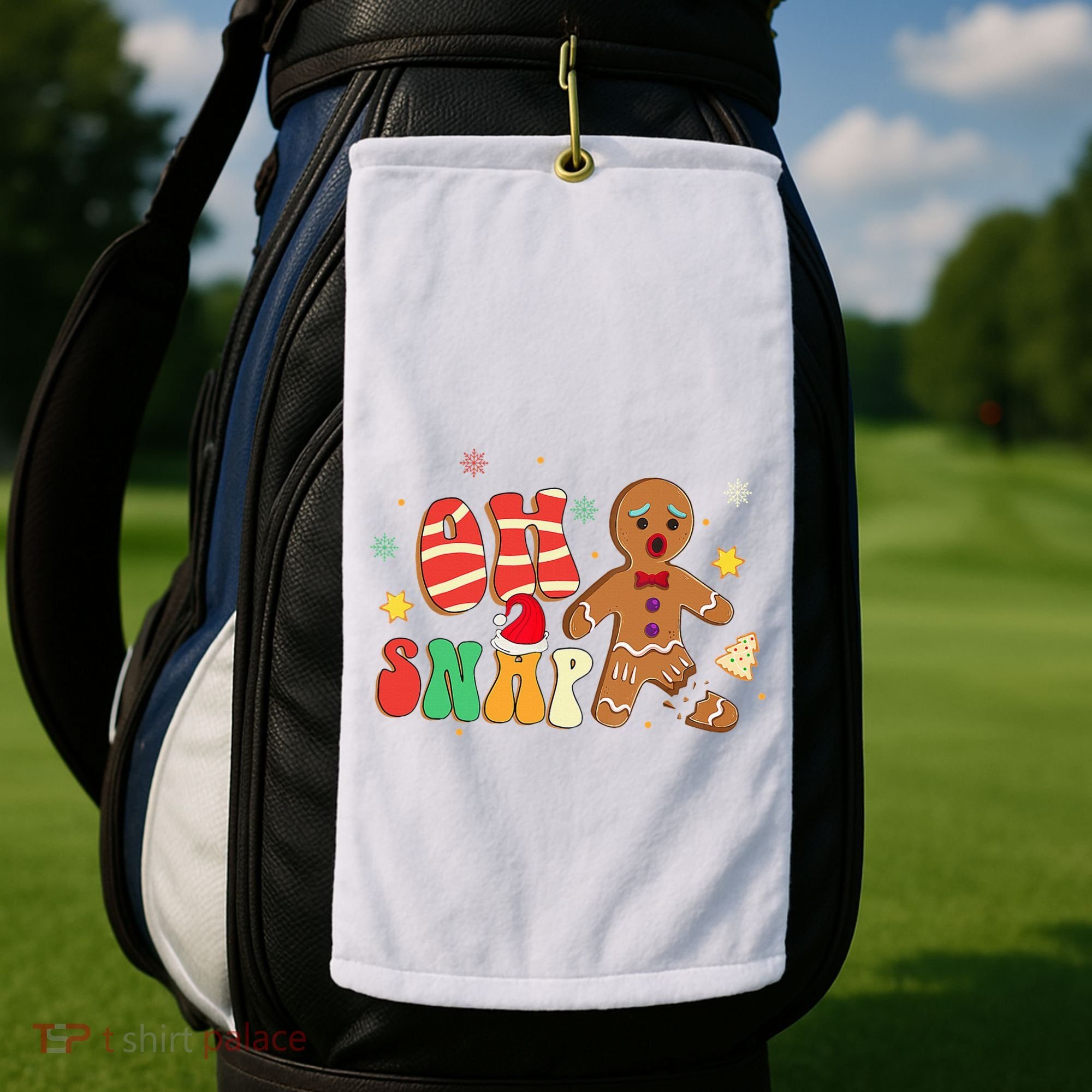 Oh Snap Gingerbread Man Funny Christmas Xmas Golf Towel