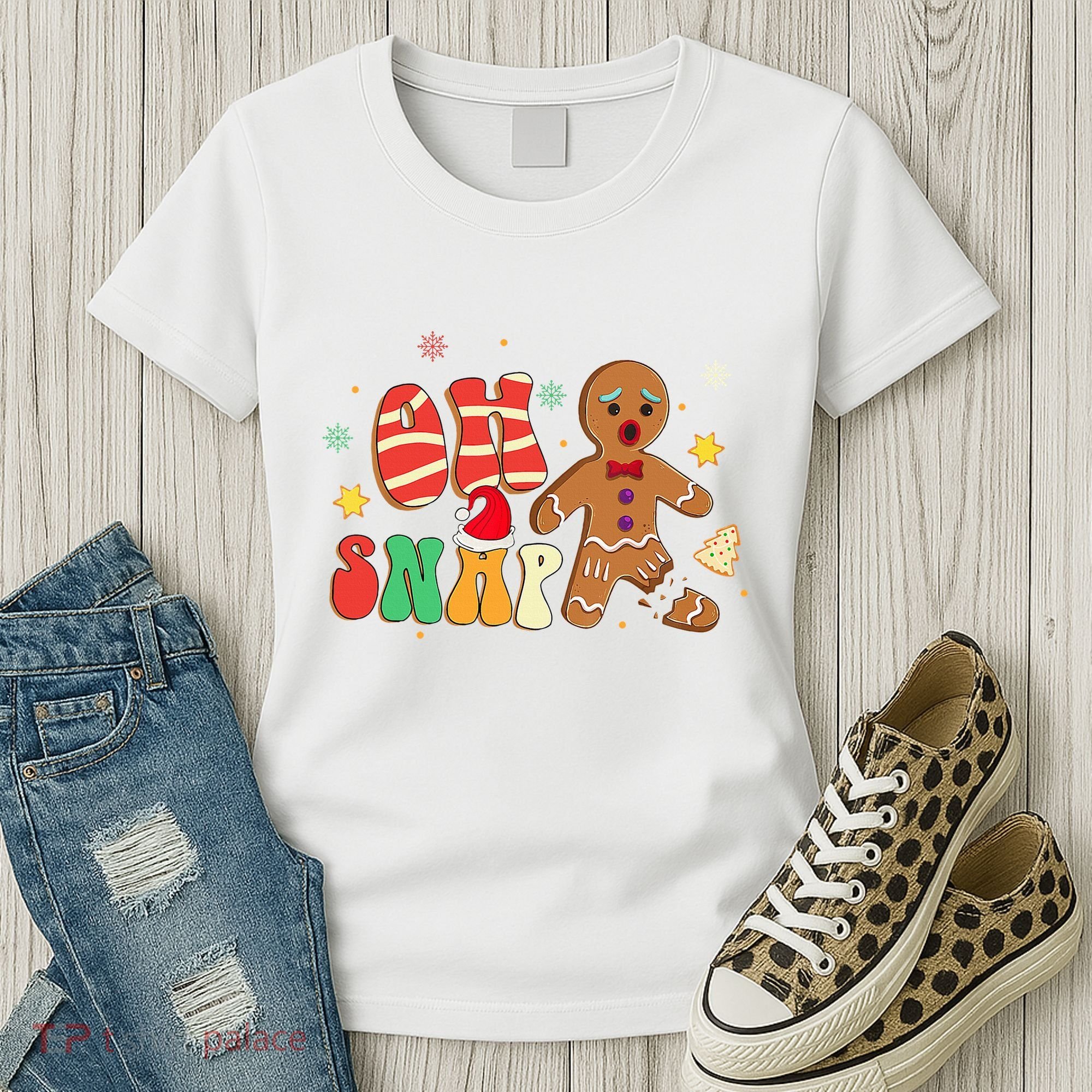 Oh Snap Gingerbread Man Funny Christmas Xmas Women's T-Shirt