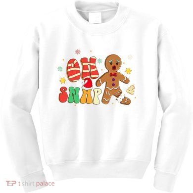 Oh Snap Gingerbread Man Funny Christmas Xmas Kids Sweatshirt