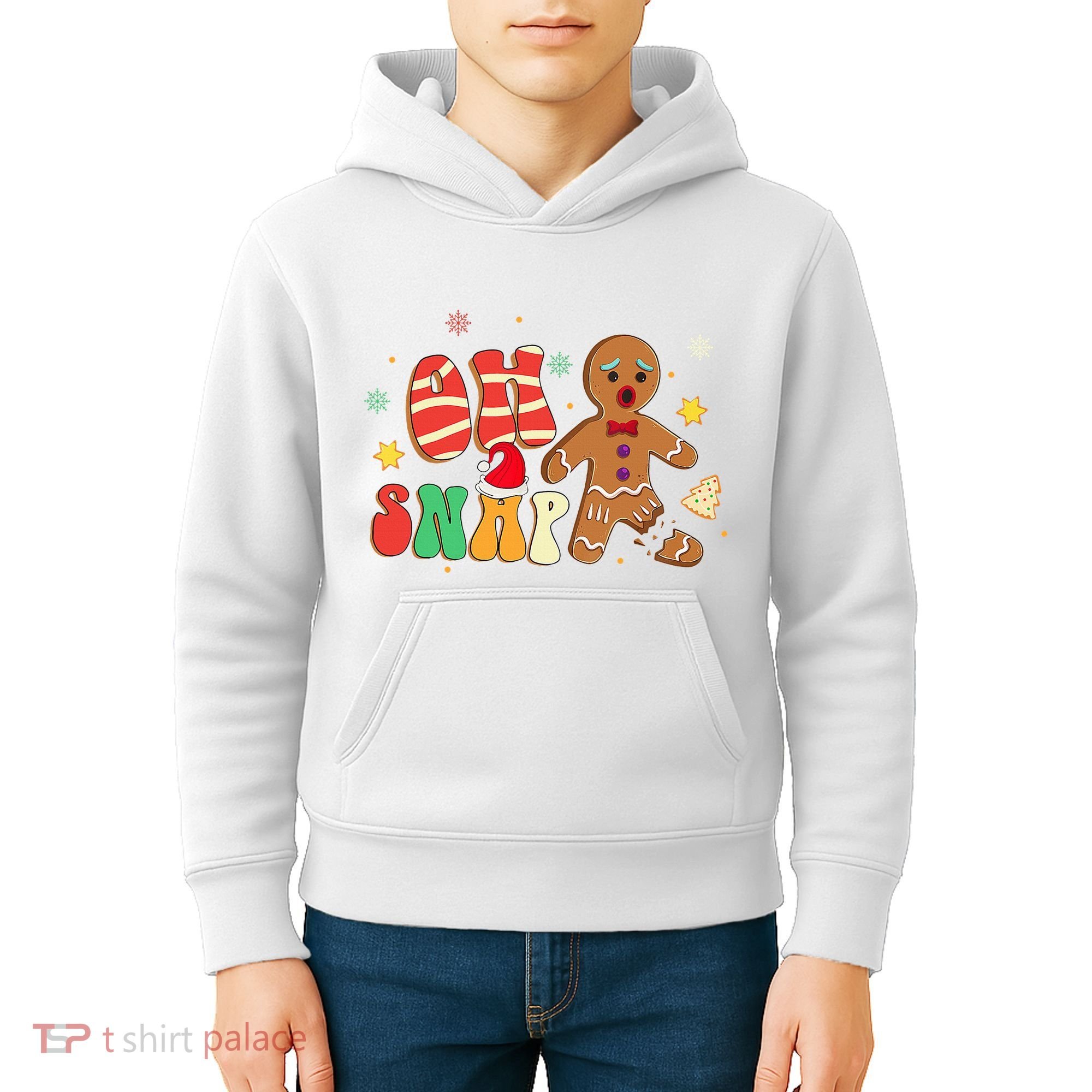 Oh Snap Gingerbread Man Funny Christmas Xmas Kids Hoodie