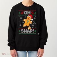 Oh Snap Gingerbread Man Cookie Christmas Funny Ugly Sweater Women's Sweatshirt thumb 0
