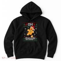 Oh Snap Gingerbread Man Cookie Christmas Funny Ugly Sweater Hoodie thumb 0