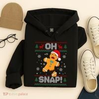 Oh Snap Gingerbread Man Cookie Christmas Funny Ugly Sweater Hoodie thumb 4