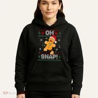 Oh Snap Gingerbread Man Cookie Christmas Funny Ugly Sweater Hoodie thumb 5