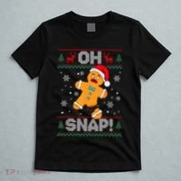 Oh Snap Gingerbread Man Cookie Christmas Funny Ugly Sweater T-Shirt thumb 5