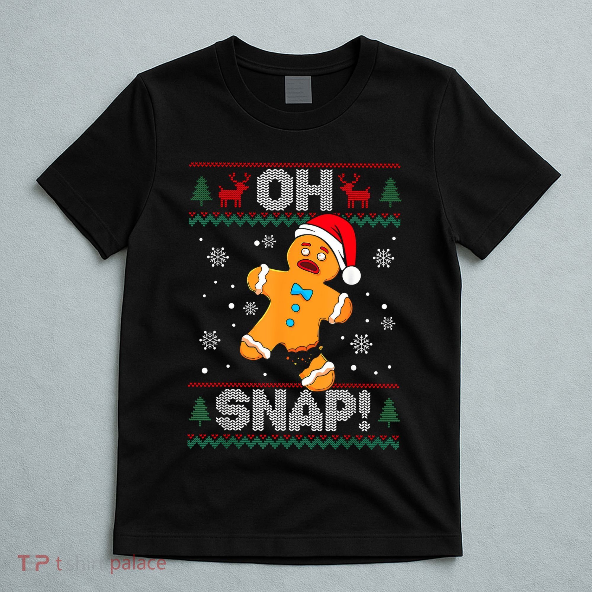 Oh Snap Gingerbread Man Cookie Christmas Funny Ugly Sweater T-Shirt