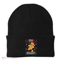 Oh Snap Gingerbread Man Cookie Christmas Funny Ugly Sweater Beanie thumb 0