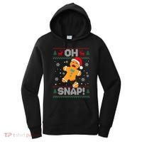 Oh Snap Gingerbread Man Cookie Christmas Funny Ugly Sweater Women's Hoodie thumb 0