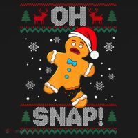 Oh Snap Gingerbread Man Cookie Christmas Funny Ugly Sweater Women's Hoodie thumb 2