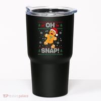 Oh Snap Gingerbread Man Cookie Christmas Funny Ugly Sweater Tumbler thumb 0