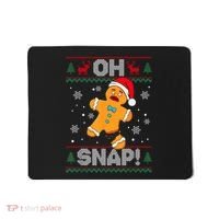 Oh Snap Gingerbread Man Cookie Christmas Funny Ugly Sweater Mousepad thumb 0