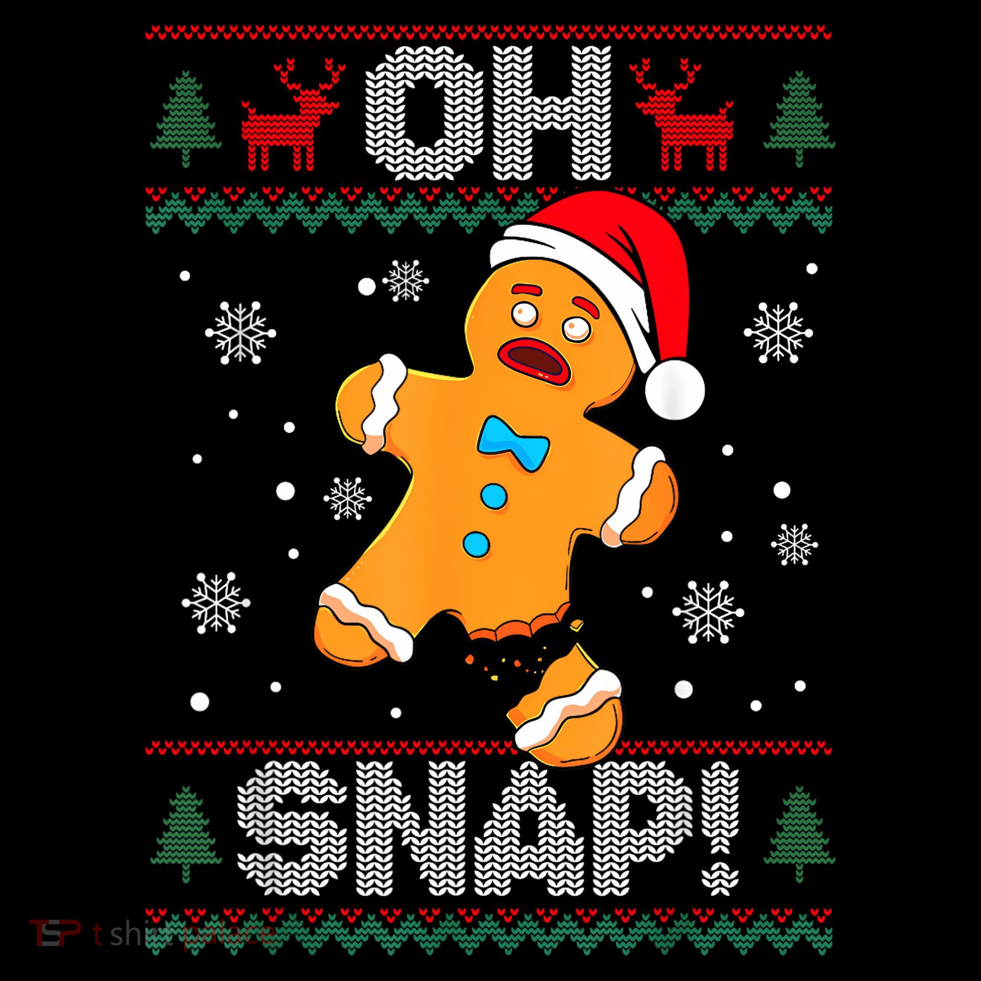 Oh Snap Gingerbread Man Cookie Christmas Funny Ugly Sweater Mousepad