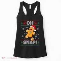 Oh Snap Gingerbread Man Cookie Christmas Funny Ugly Sweater Women's Tank Top thumb 0