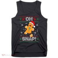 Oh Snap Gingerbread Man Cookie Christmas Funny Ugly Sweater Tank Top thumb 0