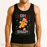 Oh Snap Gingerbread Man Cookie Christmas Funny Ugly Sweater Tank Top thumb 3