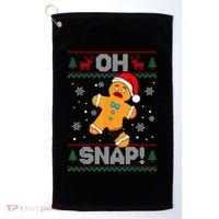 Oh Snap Gingerbread Man Cookie Christmas Funny Ugly Sweater Golf Towel thumb 0