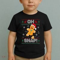 Oh Snap Gingerbread Man Cookie Christmas Funny Ugly Sweater Toddler T-Shirt thumb 2