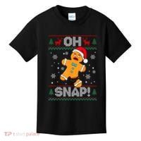 Oh Snap Gingerbread Man Cookie Christmas Funny Ugly Sweater Kids T-Shirt thumb 0