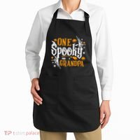 One Spooky Grandpa Funny Halloween Matching Family Apron thumb 2