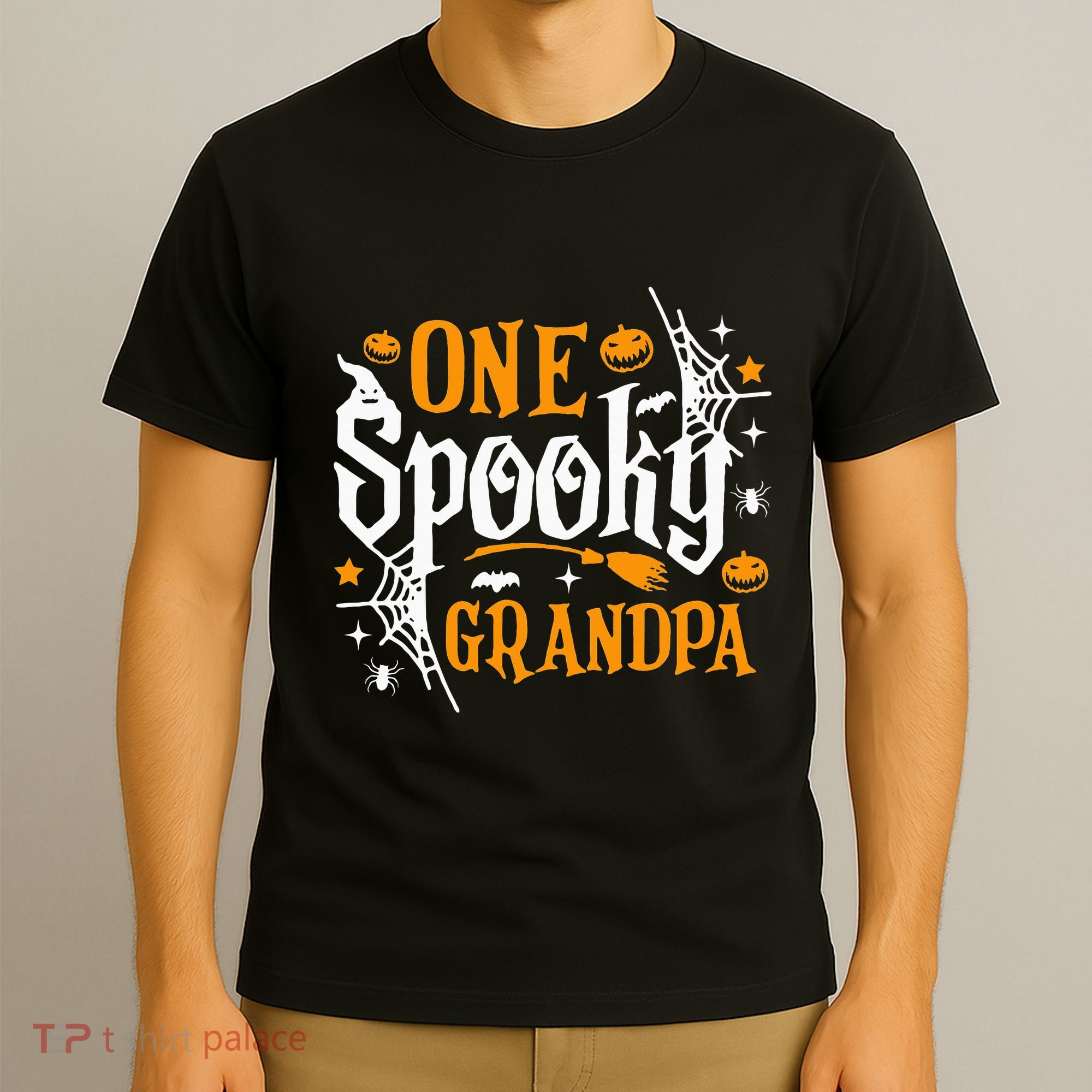 One Spooky Grandpa Funny Halloween Matching Family T-Shirt