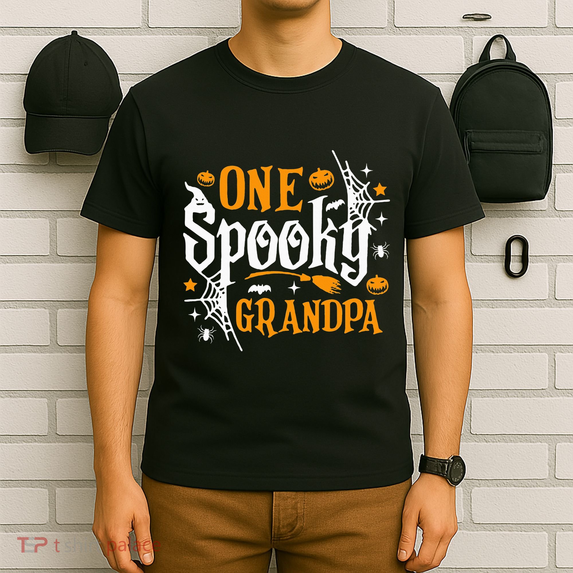 One Spooky Grandpa Funny Halloween Matching Family T-Shirt