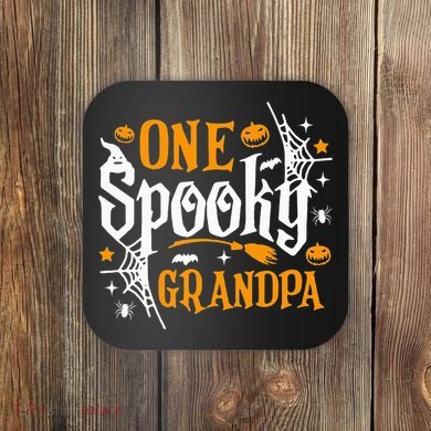One Spooky Grandpa Funny Halloween Matching Family Coaster