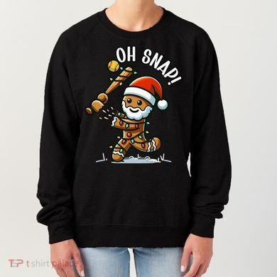 Oh Snap Gingerbreadman Christmas Softball Women's Sweatshirt