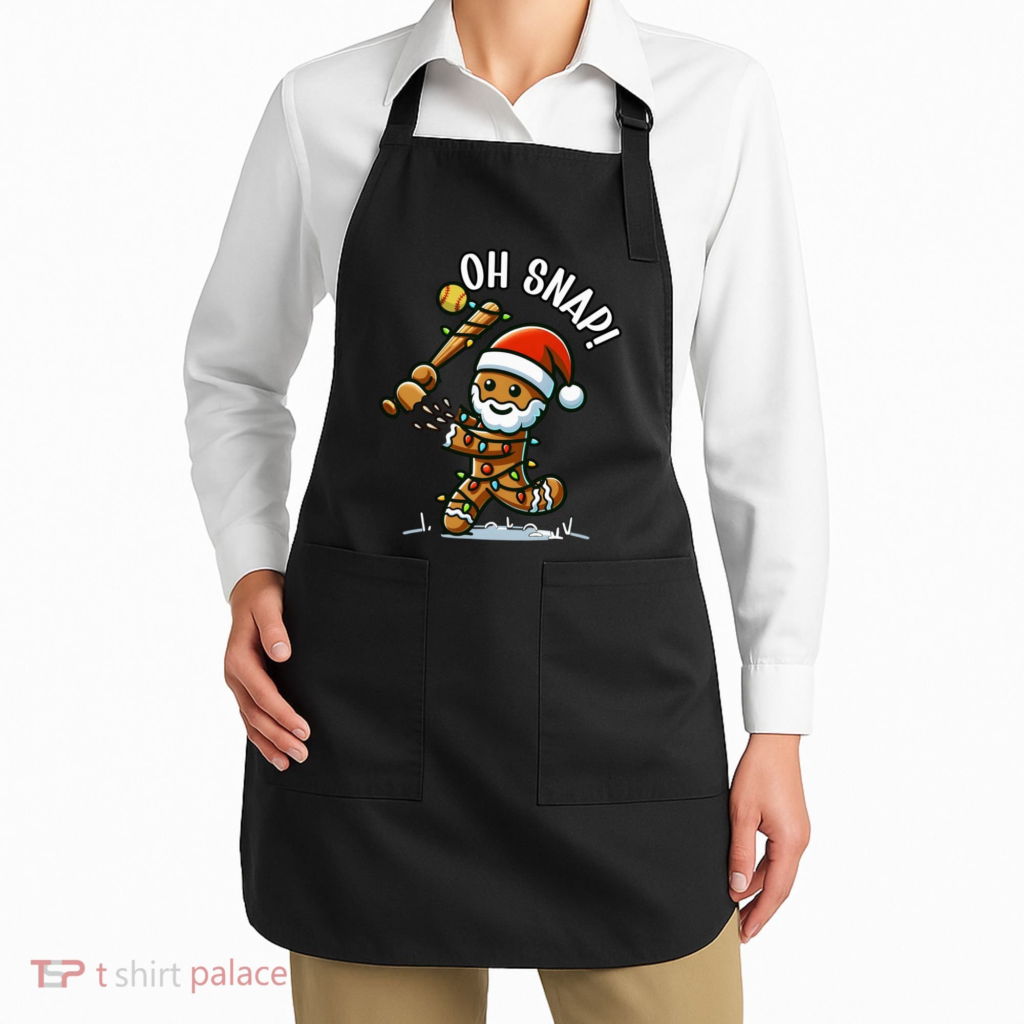 Oh Snap Gingerbreadman Christmas Softball Apron