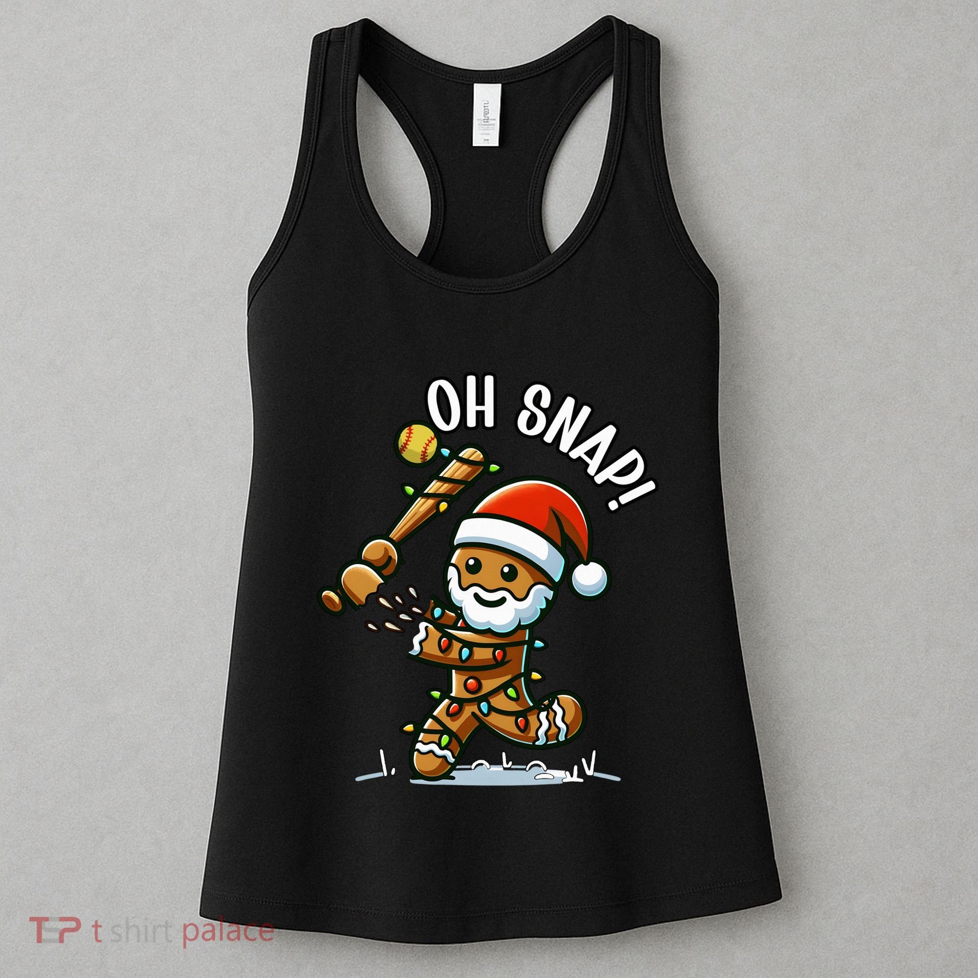 Oh Snap Gingerbreadman Christmas Softball Women's Tank Top
