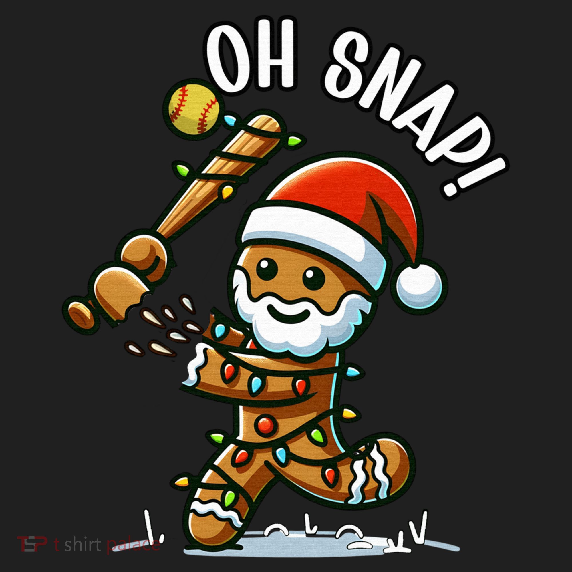 Oh Snap Gingerbreadman Christmas Softball Hat