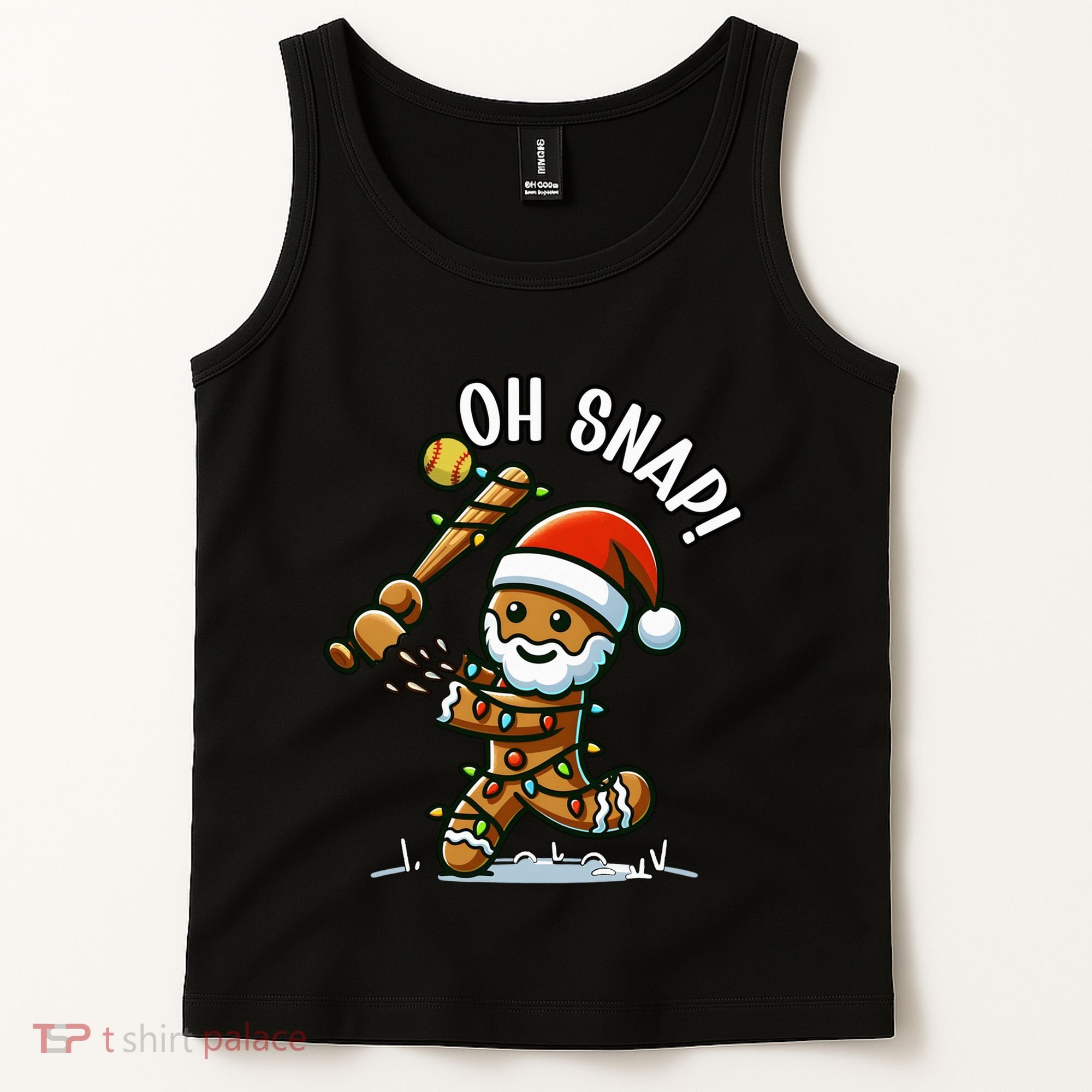 Oh Snap Gingerbreadman Christmas Softball Tank Top