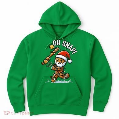 Oh Snap Gingerbreadman Christmas Softball Hoodie