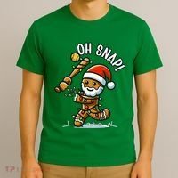 Oh Snap Gingerbreadman Christmas Softball T-Shirt thumb 3