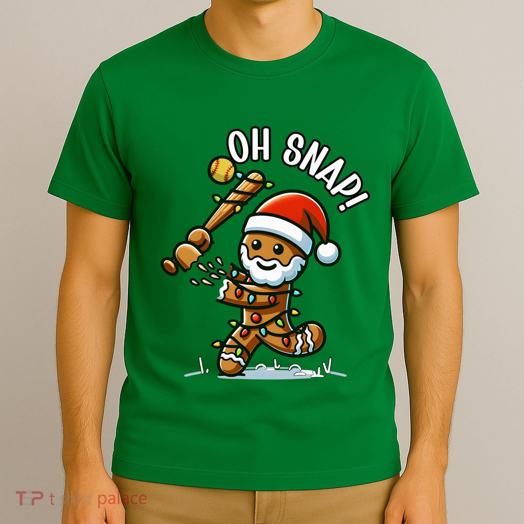Oh Snap Gingerbreadman Christmas Softball T-Shirt