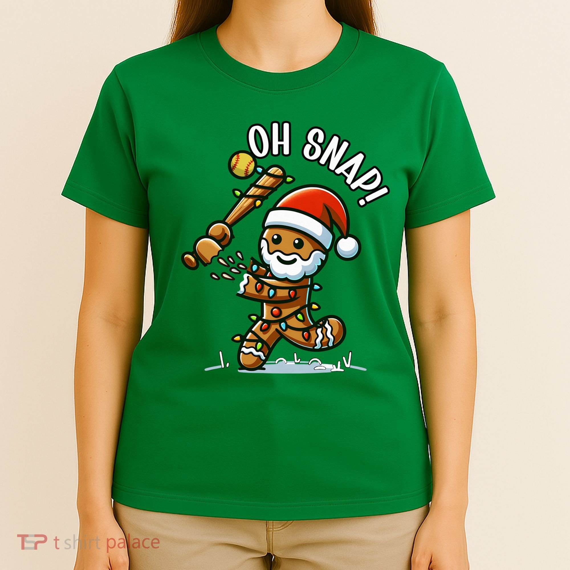 Oh Snap Gingerbreadman Christmas Softball T-Shirt