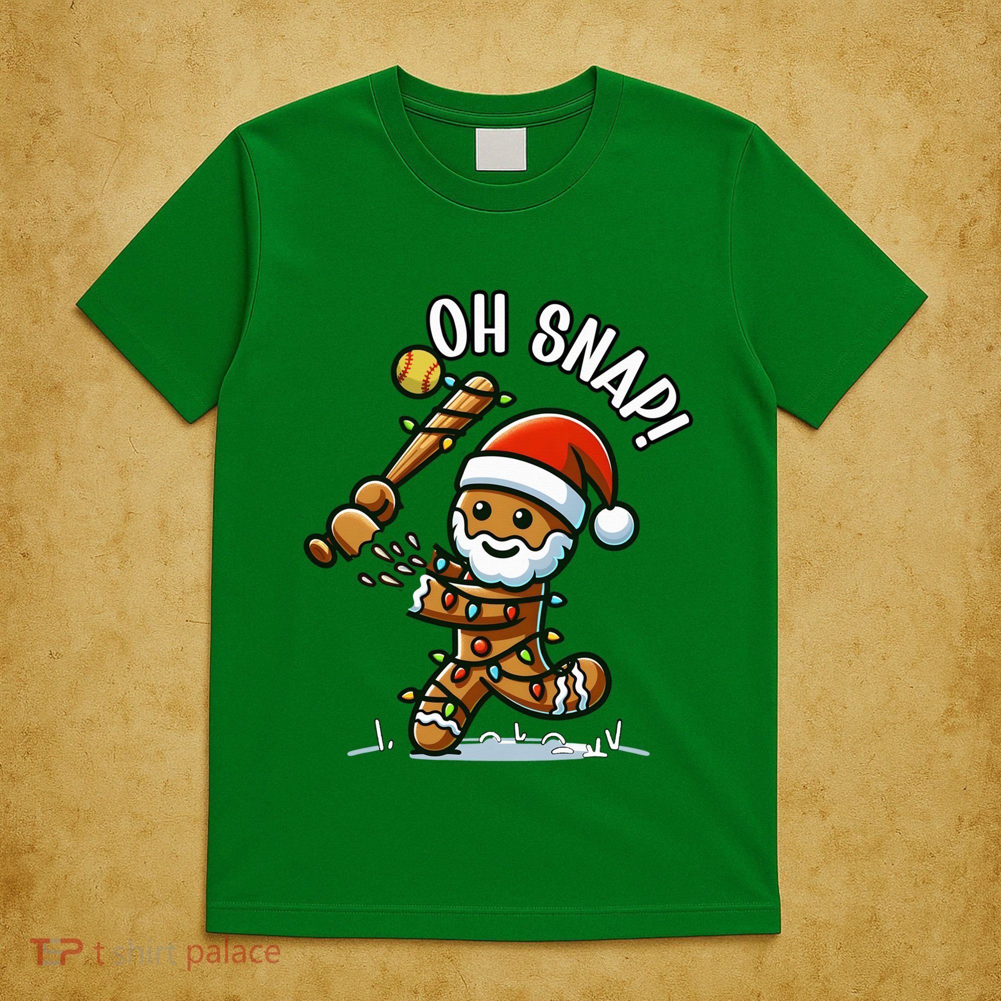 Oh Snap Gingerbreadman Christmas Softball T-Shirt