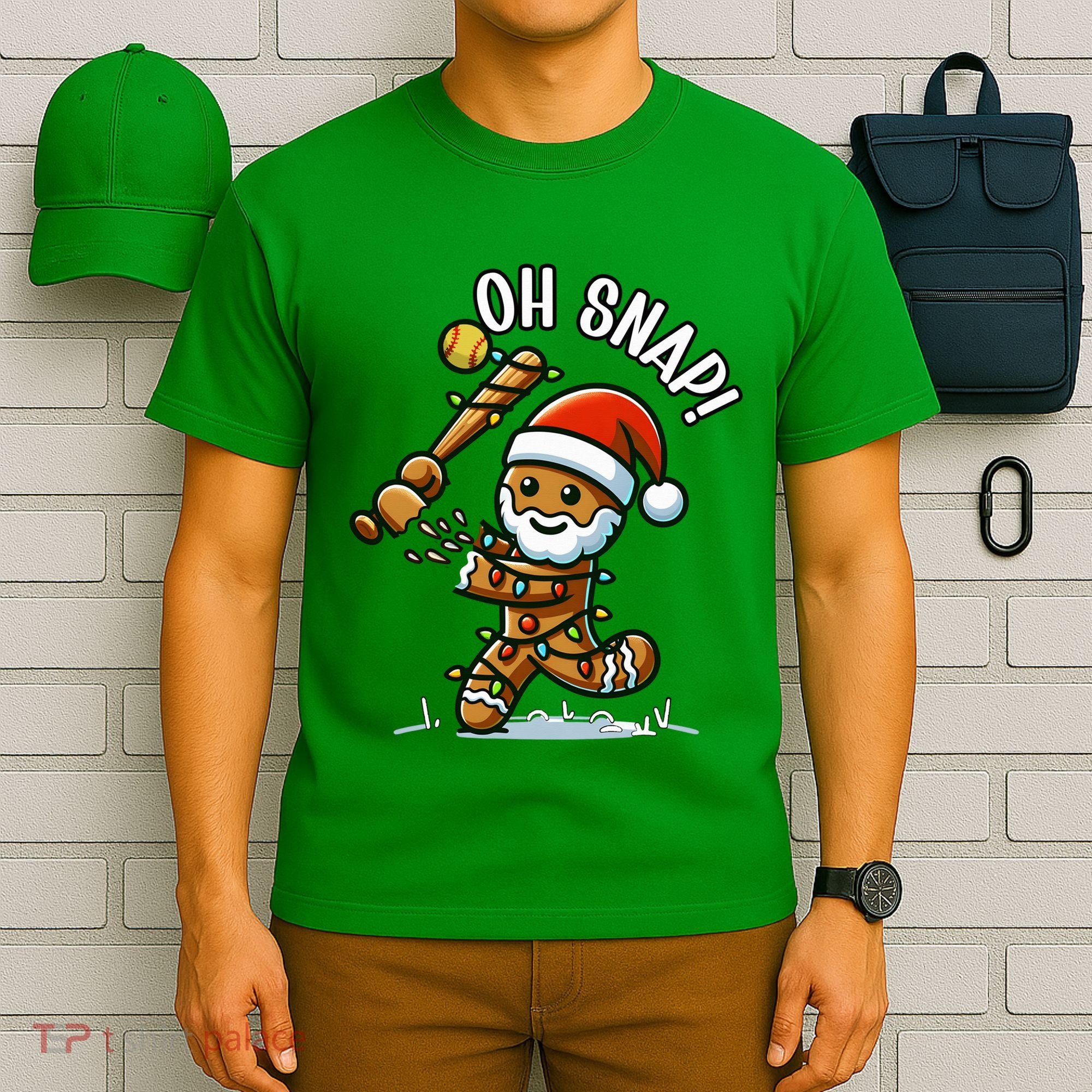 Oh Snap Gingerbreadman Christmas Softball T-Shirt