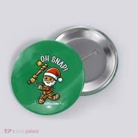 Oh Snap Gingerbreadman Christmas Softball Button thumb 0
